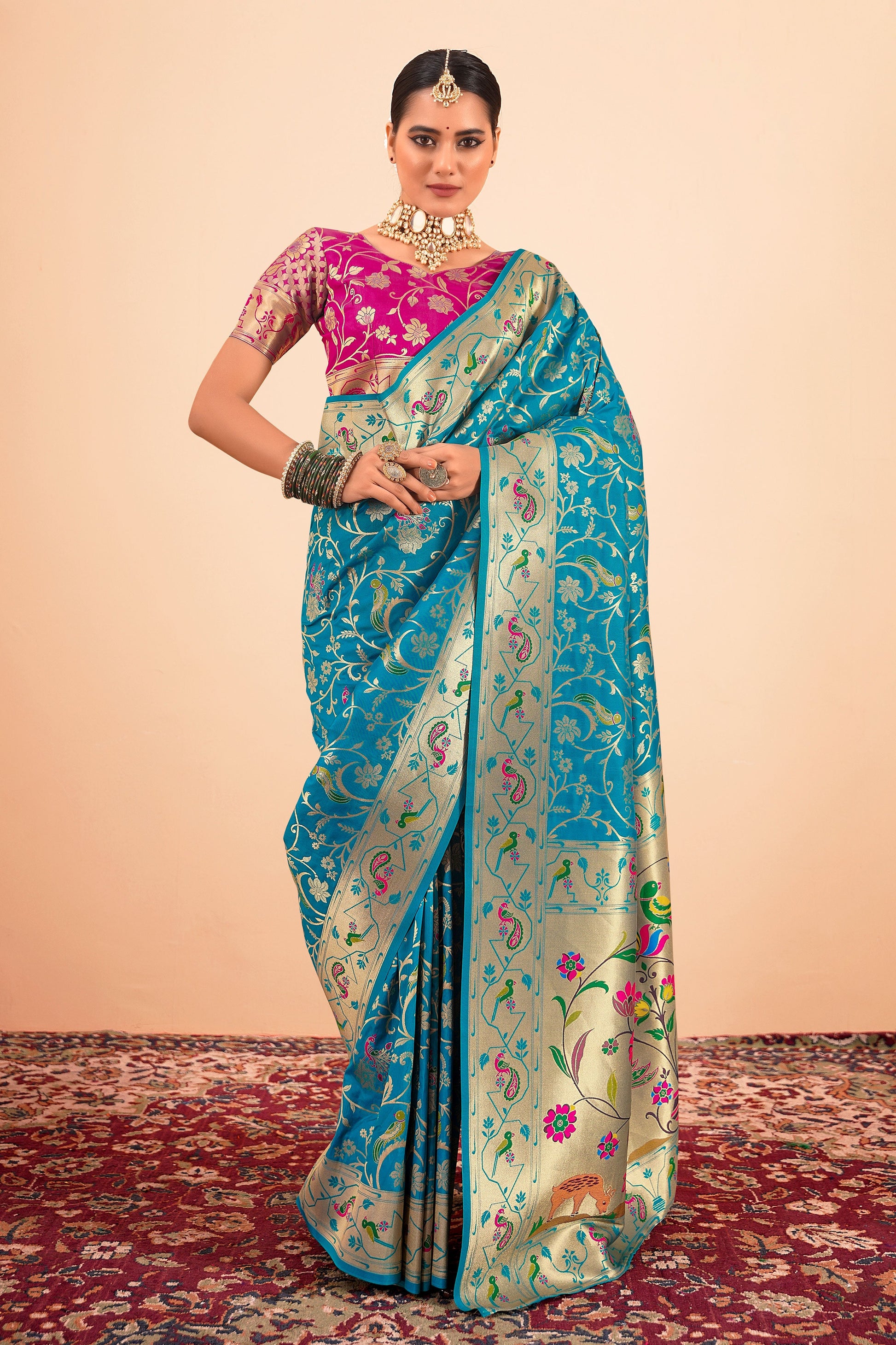 Blue Paithani Silk Saree-ZB133974_1_SareeButa.com