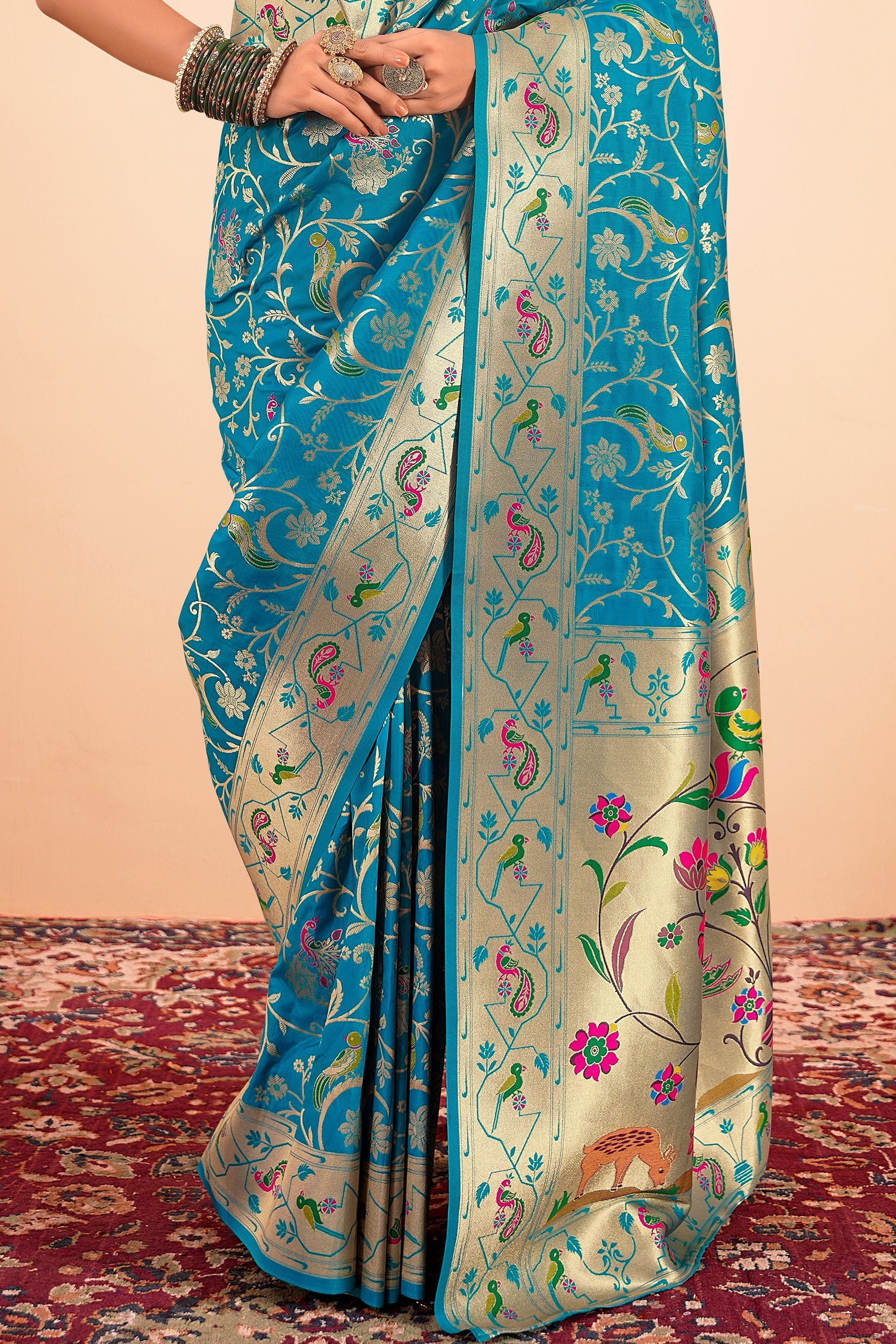 Blue Paithani Silk Saree-ZB133974_3_SareeButa.com