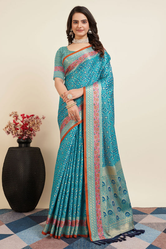 Blue Patola Silk Saree-ZB130527_1