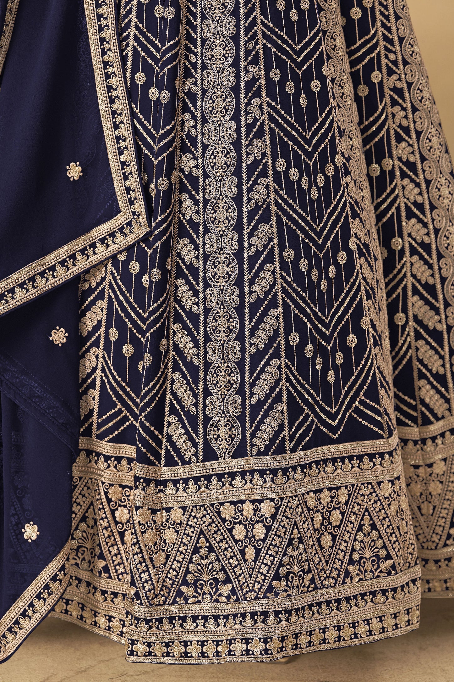 Blue Readymade Georgette Gown with Dupatta-SS534_4_SareeButa.com