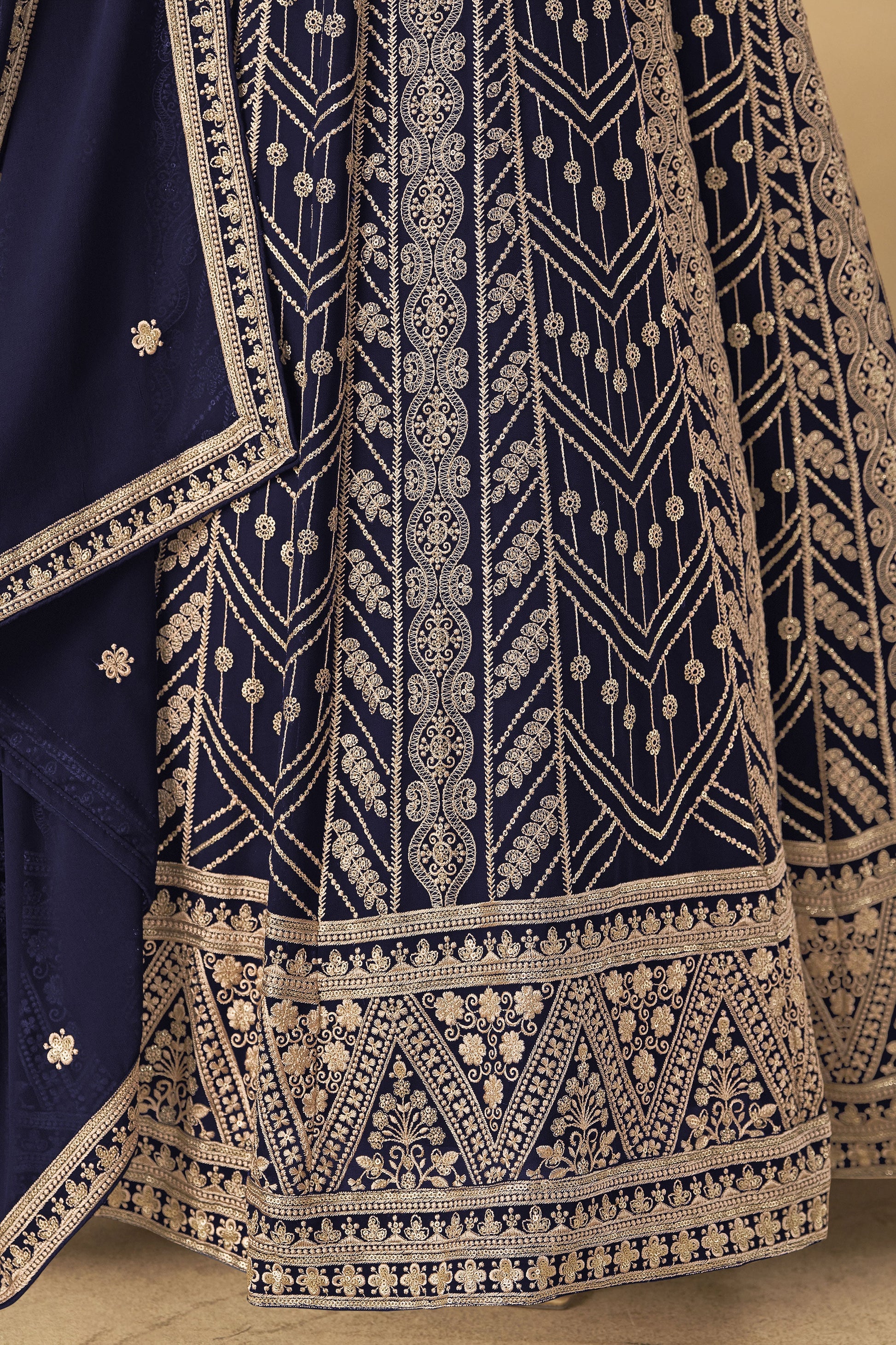 Blue Readymade Georgette Gown with Dupatta-SS534_4_SareeButa.com