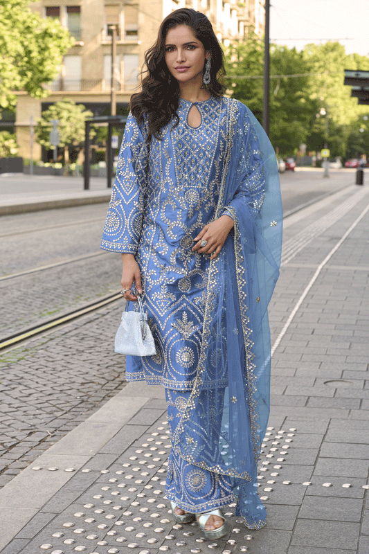 Grey Readymade Simar Silk Palazzo Suit-SS627_1_SareeButa.com