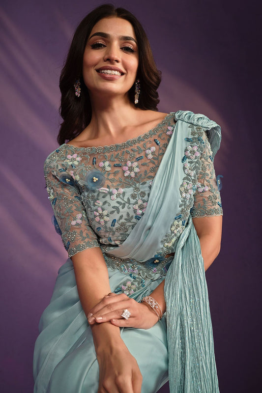 blue-satin-crepe-silk-readymade-saree-zb130232_2_SareeButa.com