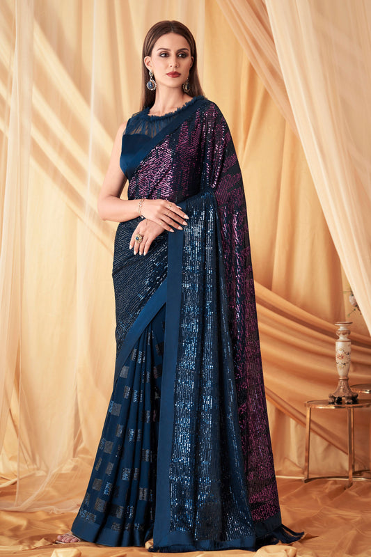 blue-sequined-georgette-silk-saree-zb131070_1_SareeButa.com