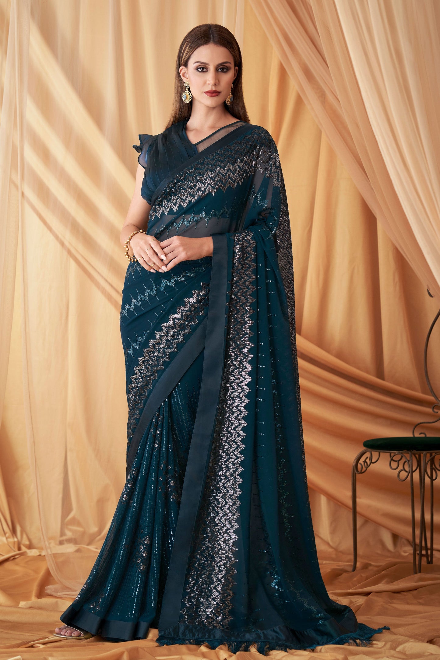 blue-sequined-georgette-silk-saree-zb131078_1_SareeButa.com