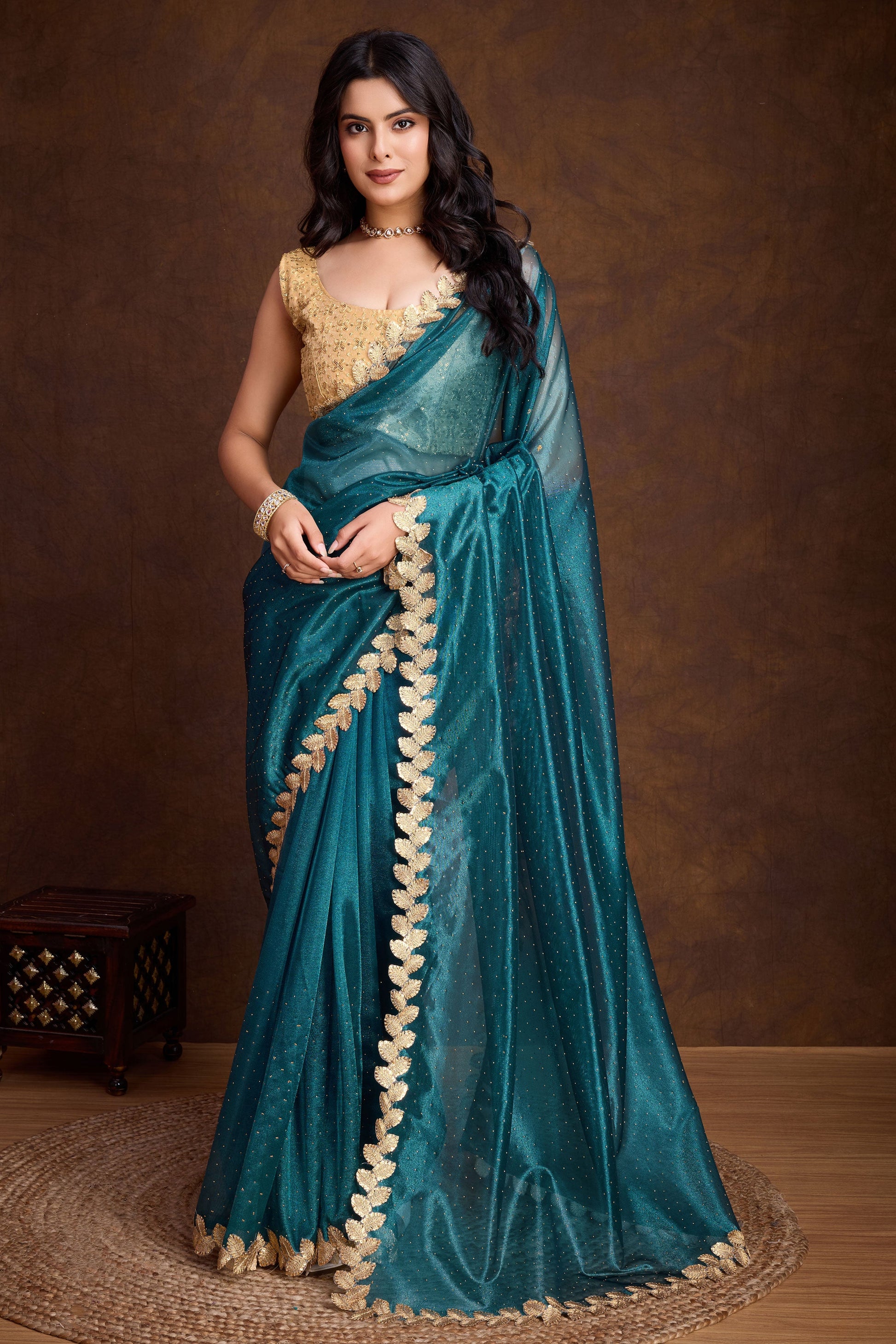 blue-shimmer-twill-weave-saree-zb132824_1_SareeButa.com