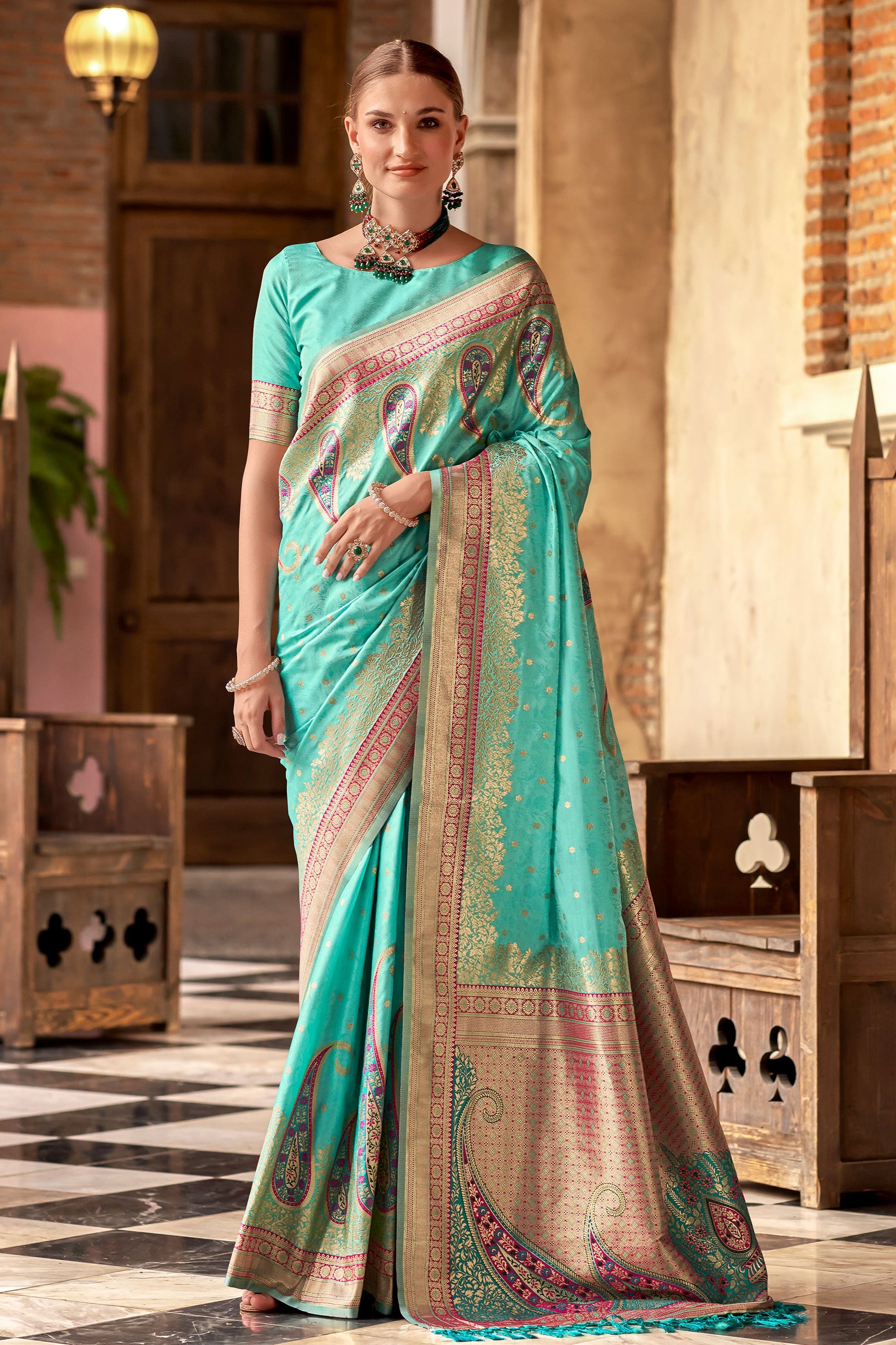 Blue Silk Saree-ZB133135_1_SareeButa.Com