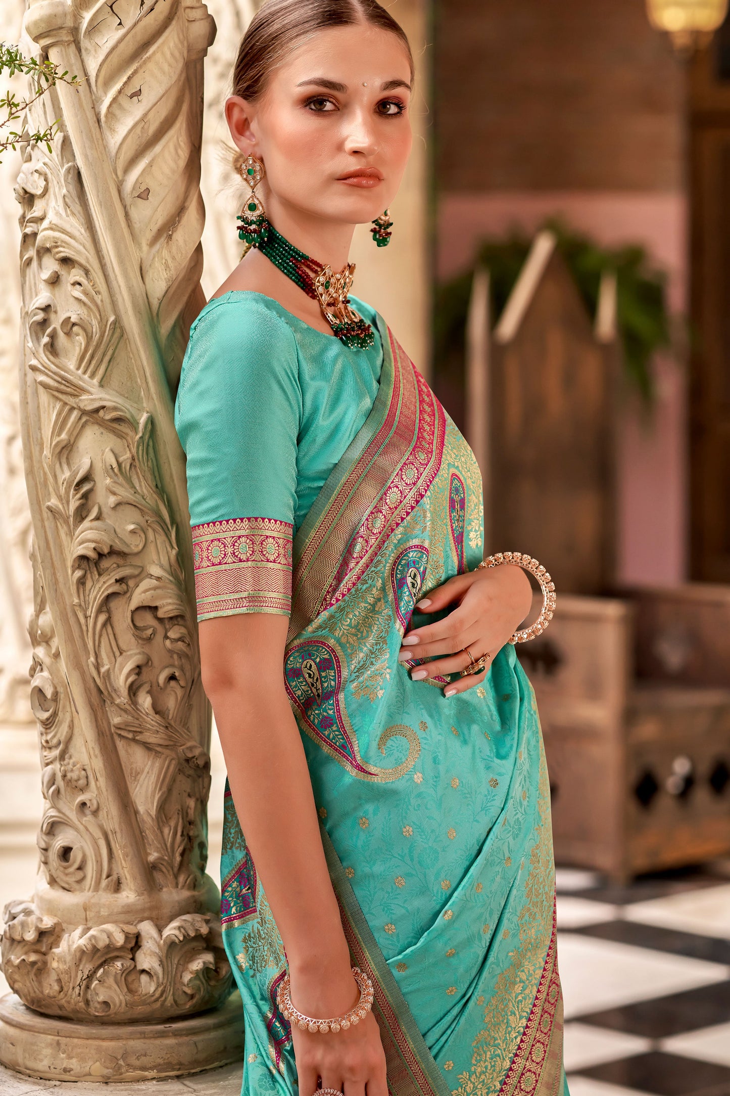 Blue Silk Saree-ZB133135_2_SareeButa.Com