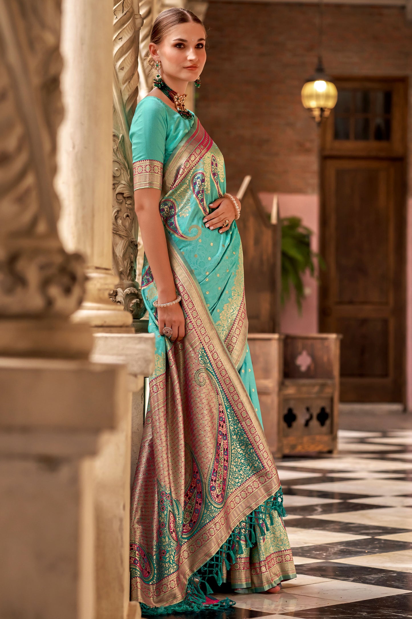 Blue Silk Saree-ZB133135_3_SareeButa.Com