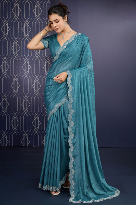 Blue Stone Work Georgette Saree-ZB133343_1_SareeButa.com