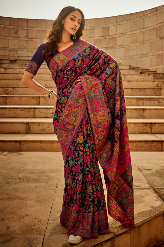 blue-woven-jamewar-kashmiri-silk-saree-zb130893_1_SareeButa.com