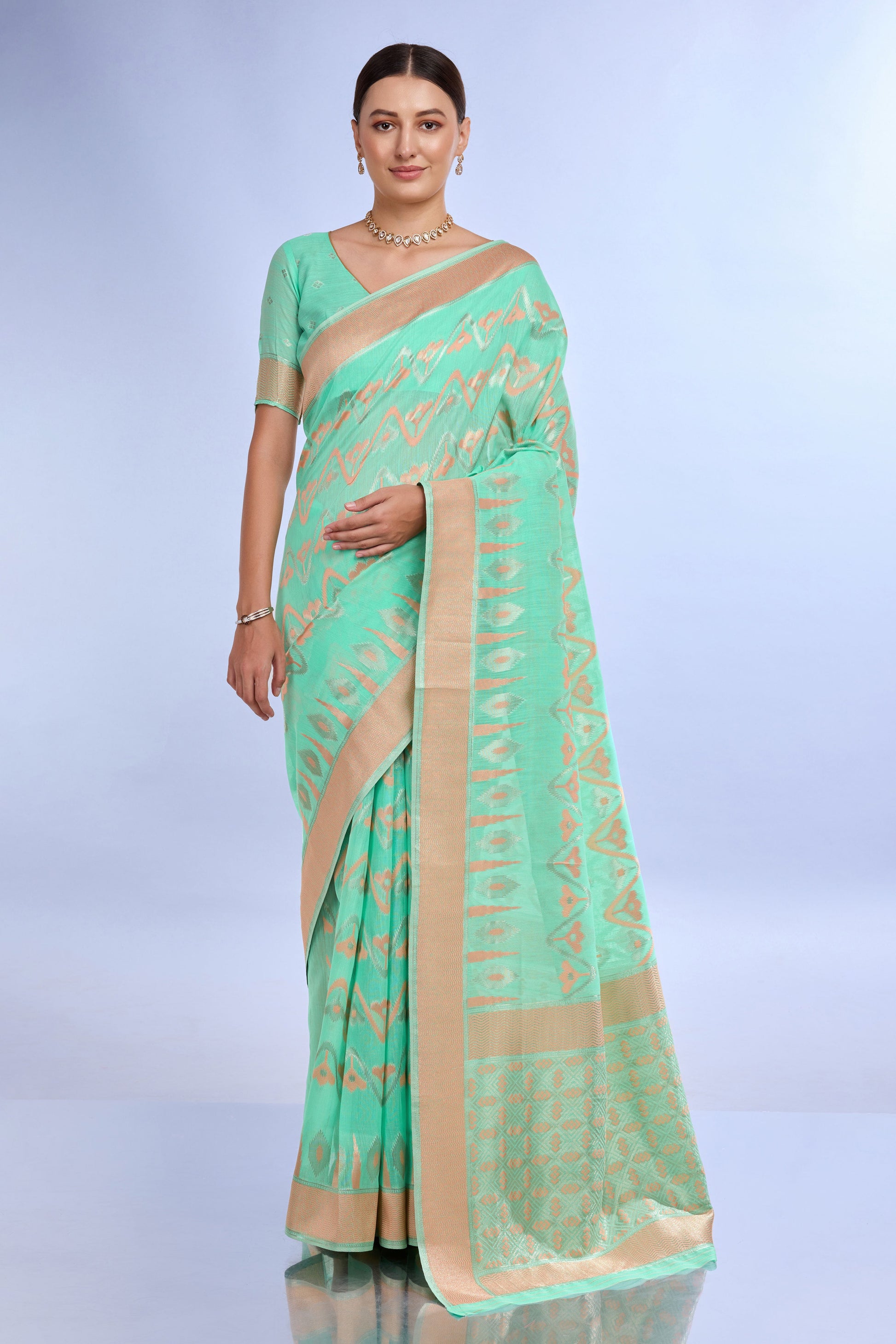 blue-woven-linen-saree-zb132214_1_SareeButa.com