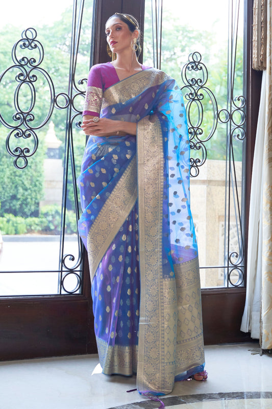 blue-woven-organza-saree-zb131274_1_SareeButa.com