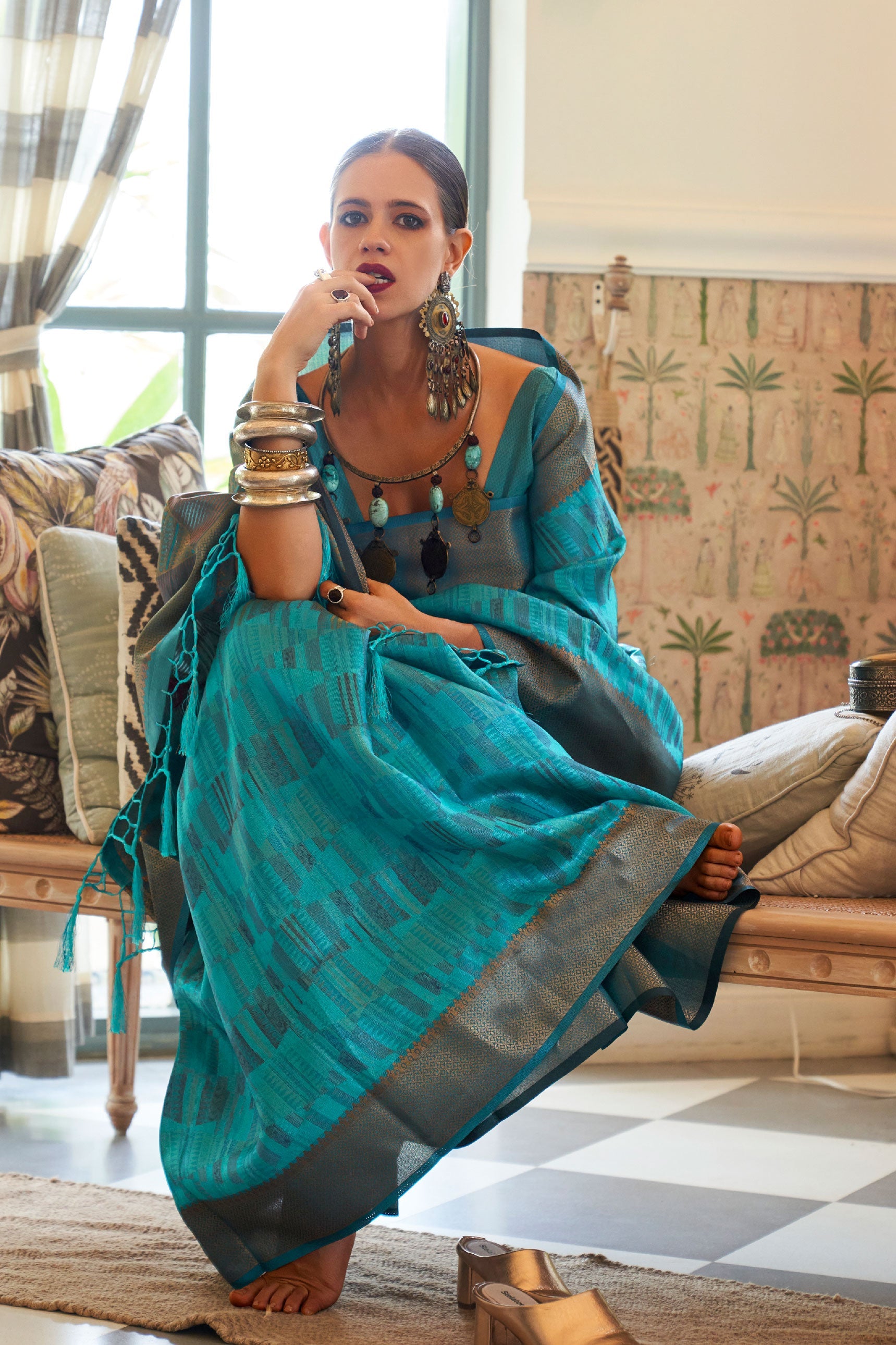 blue-woven-organza-saree-zb140321_2_SareeButa.com