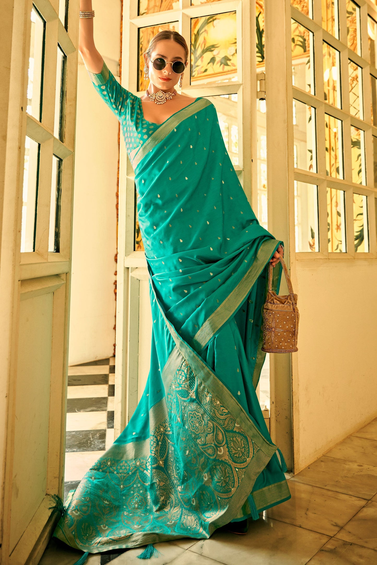 blue-woven-satin-silk-saree-zb131197_3_SareeButa.com