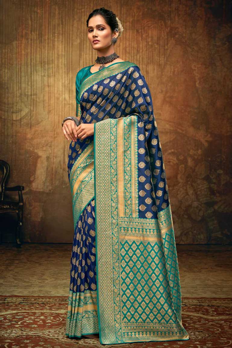 Blue Woven Sik Saree-ZB134327_1_SareeButa.com