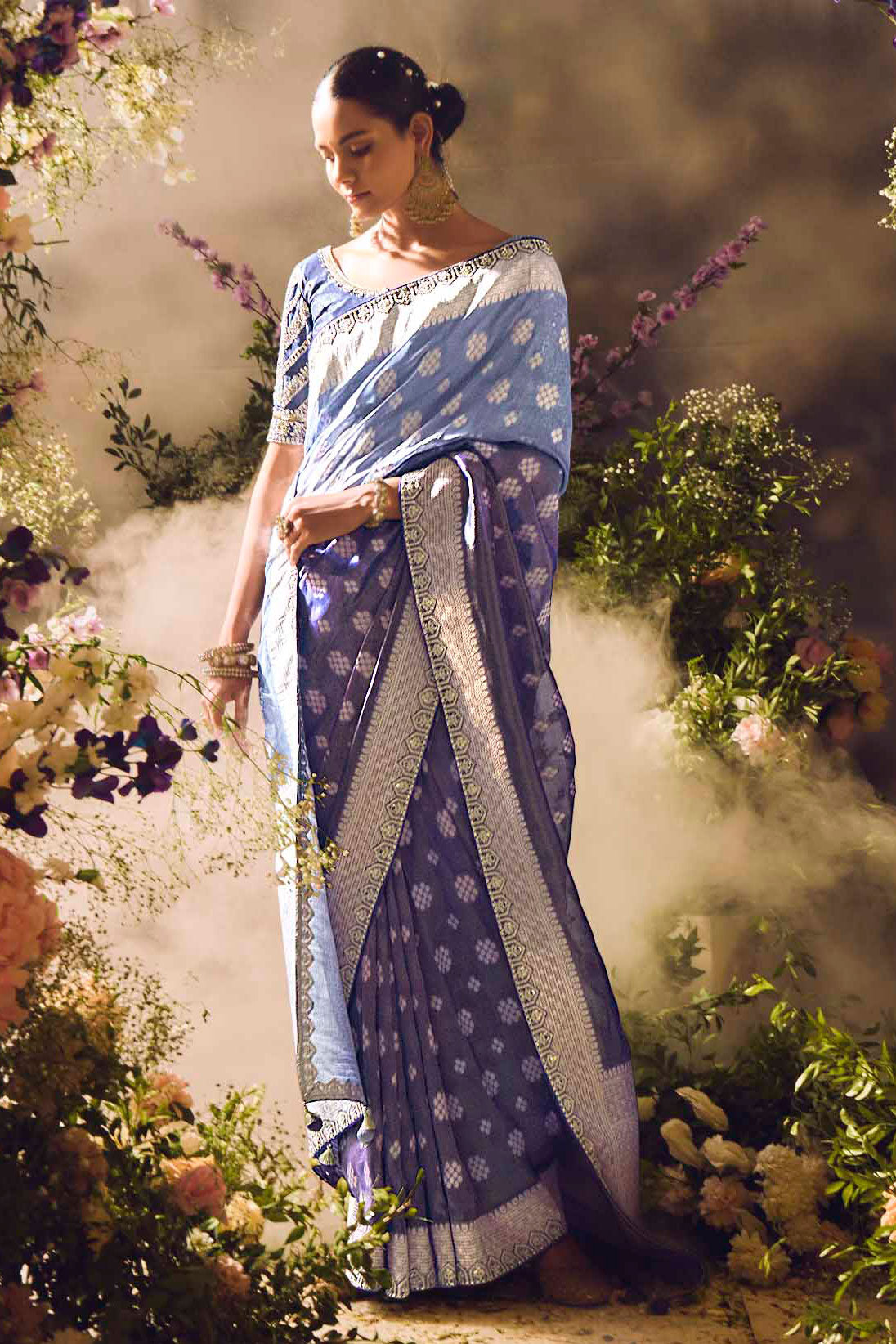 Blue Woven Zari Work Silk Saree-ZB133272_4_SareeButa.com
