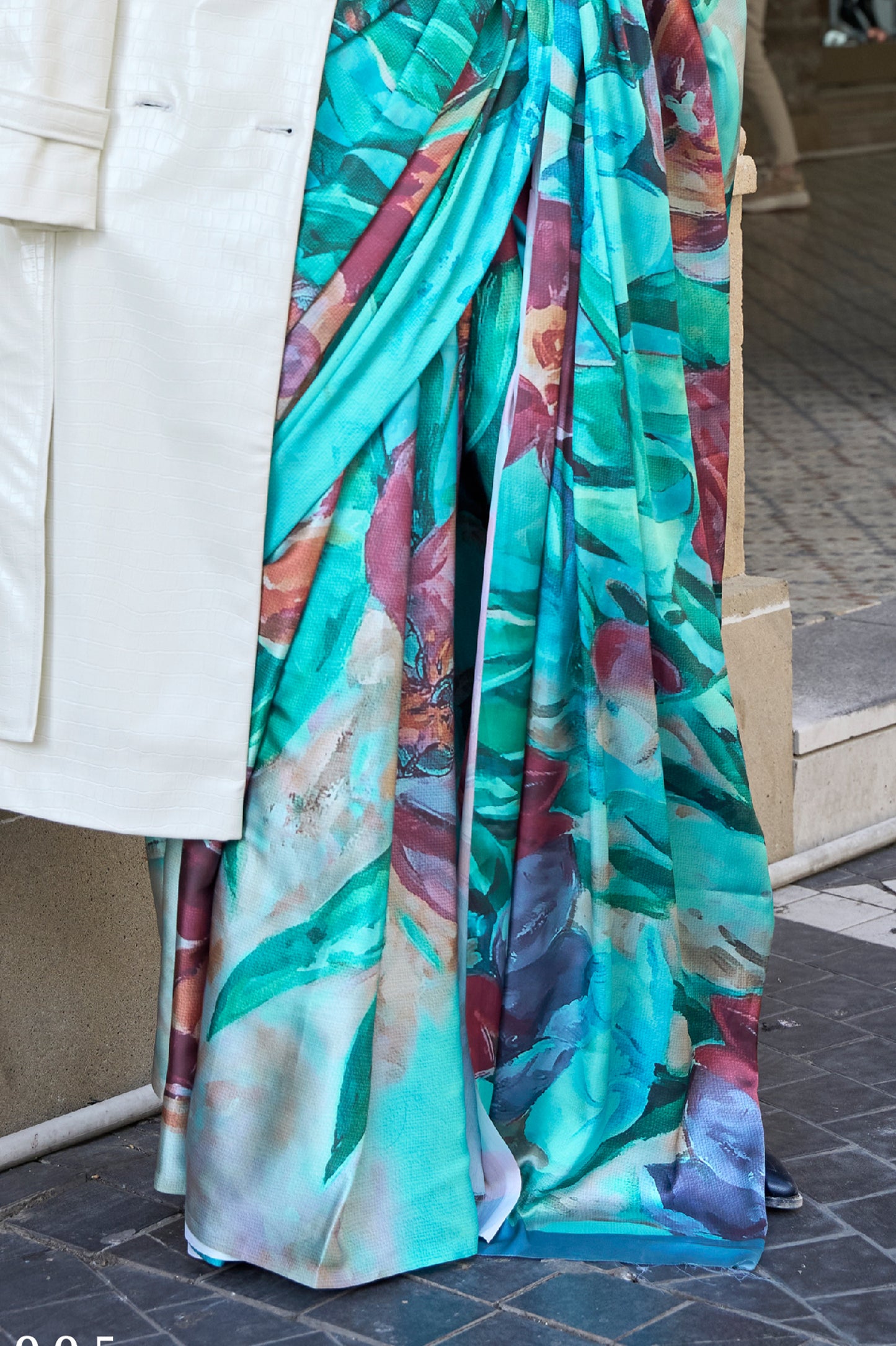 Blue Digital Print Satin Saree-SAR12391_4_SareeButa.com
