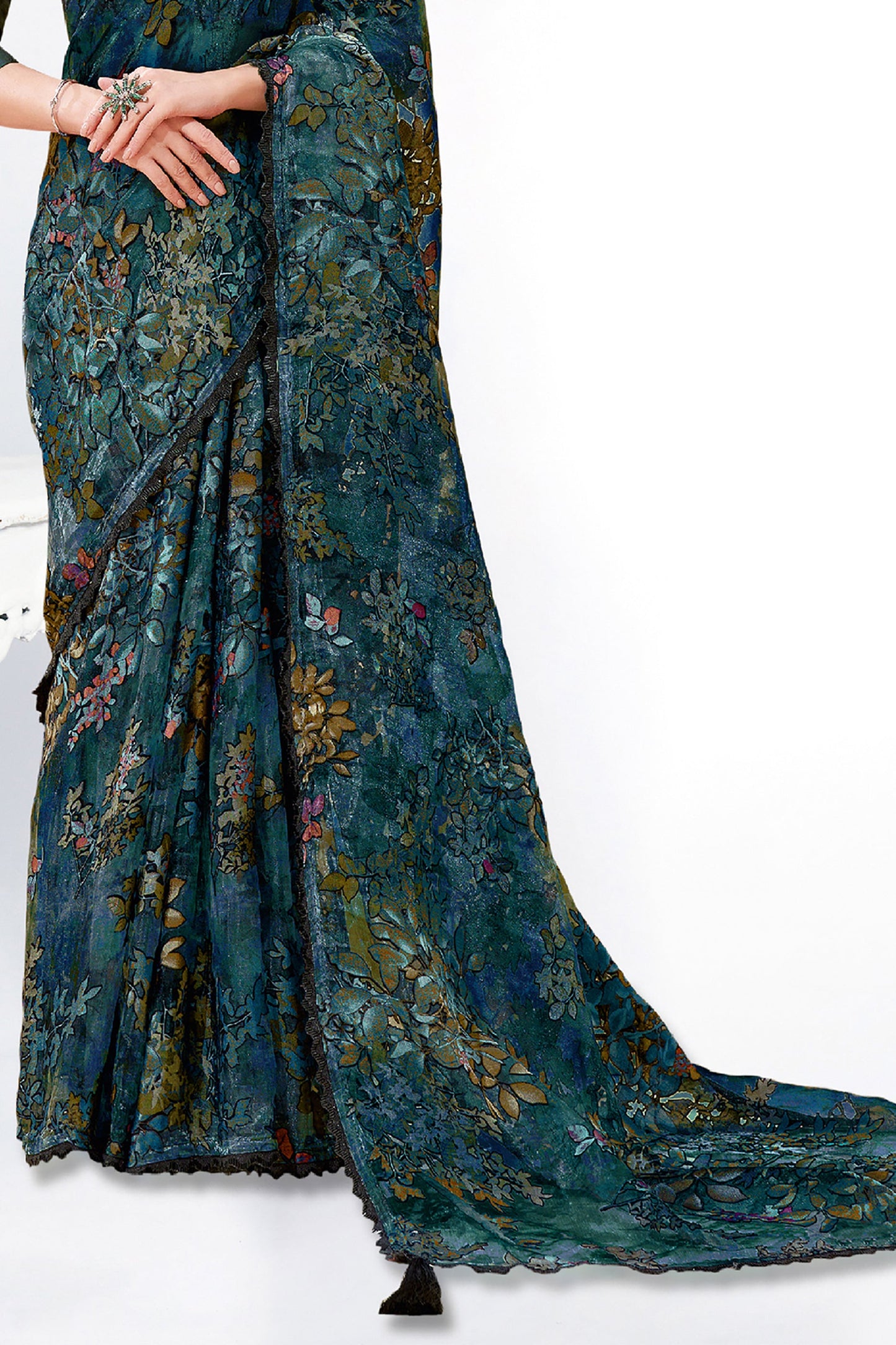 Blue Digital Printed Brasso Silk Saree-SAR10273_3_SareeButa.com