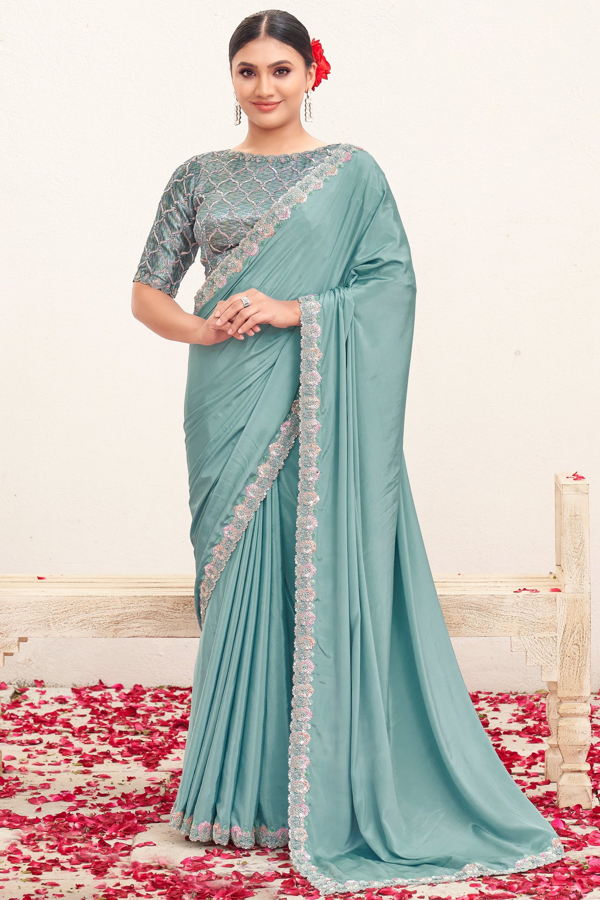 Blue Embroidered Crepe Silk Saree-ZB134576_1_SareeButa.com