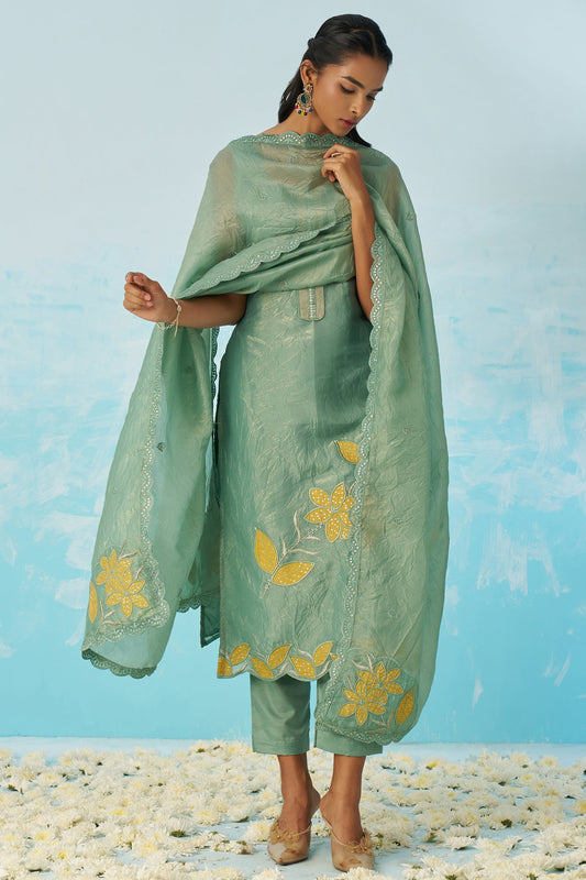 Blue Readymade Embroidered Crush Silk Suit-SS436_1_SareeButa.com