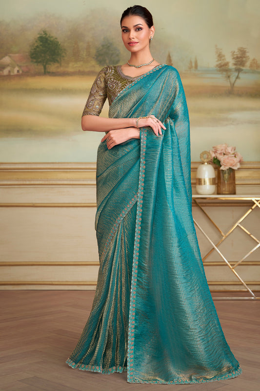 Blue Embroidered Georgette Saree-SAR10842_1_SareeButa.com