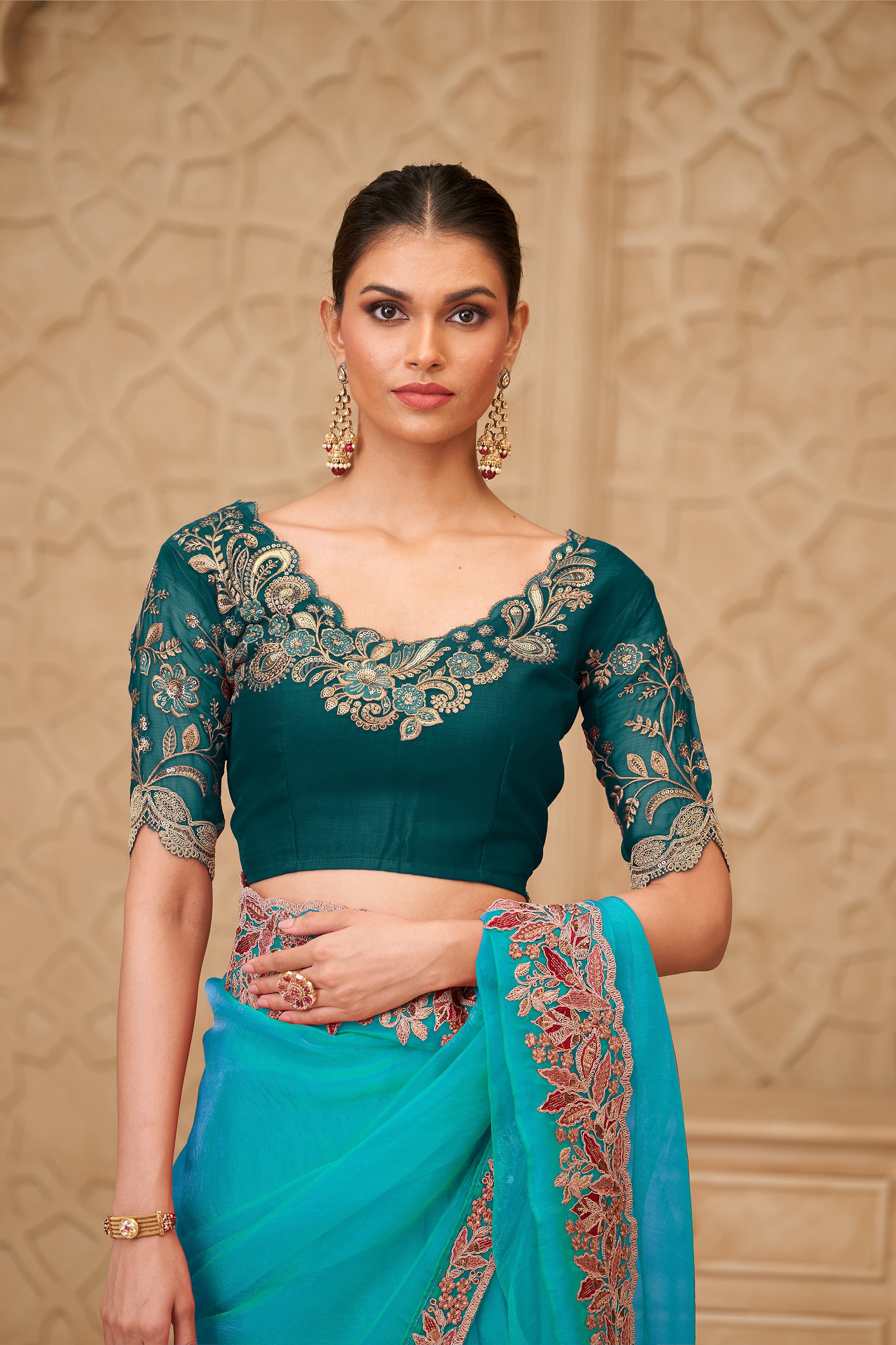 Blue Embroidered Georgette Silk Saree-SAR12478_3_SareeButa.com