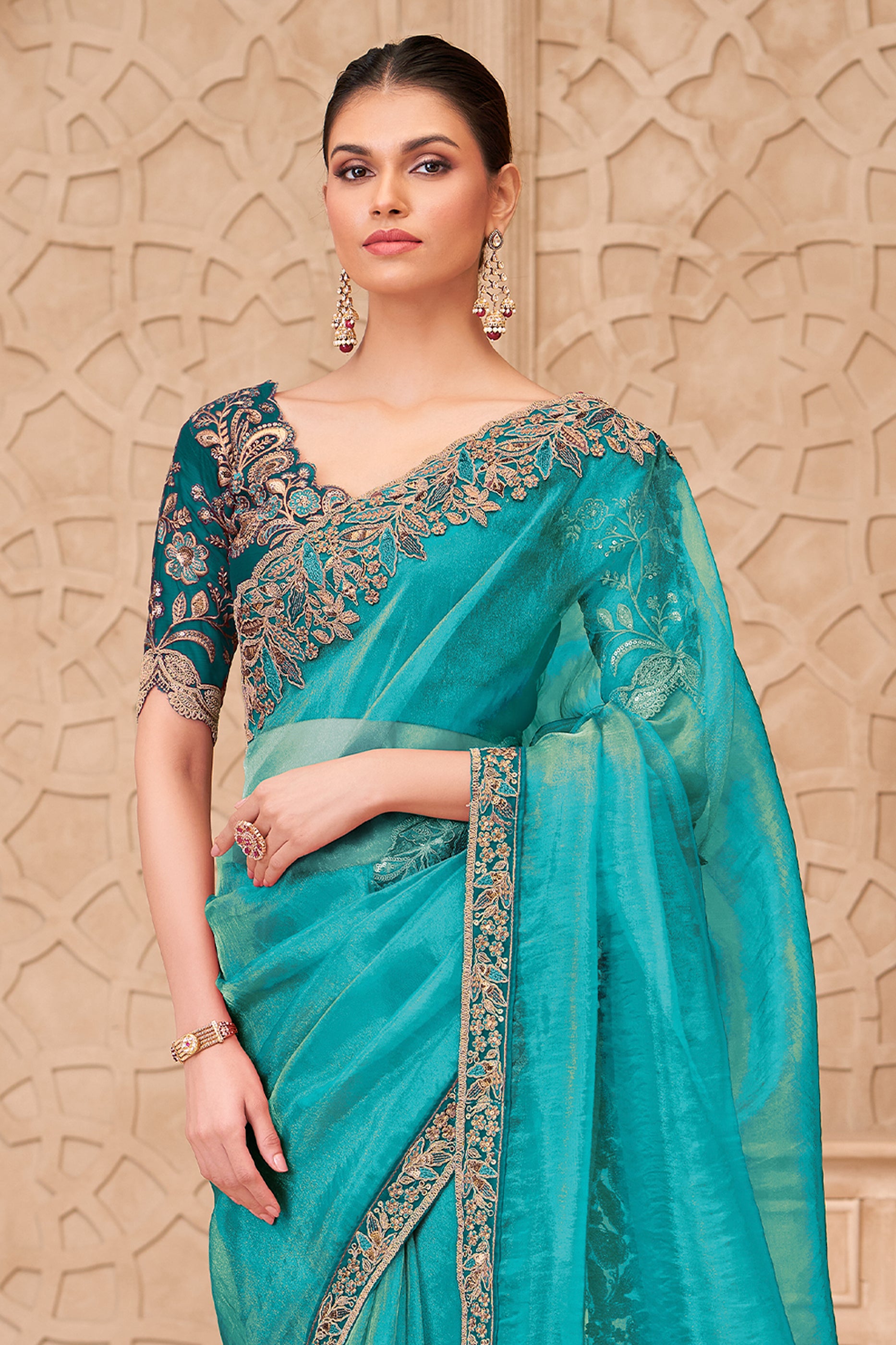 Blue Embroidered Georgette Silk Saree-SAR12478_5_SareeButa.com