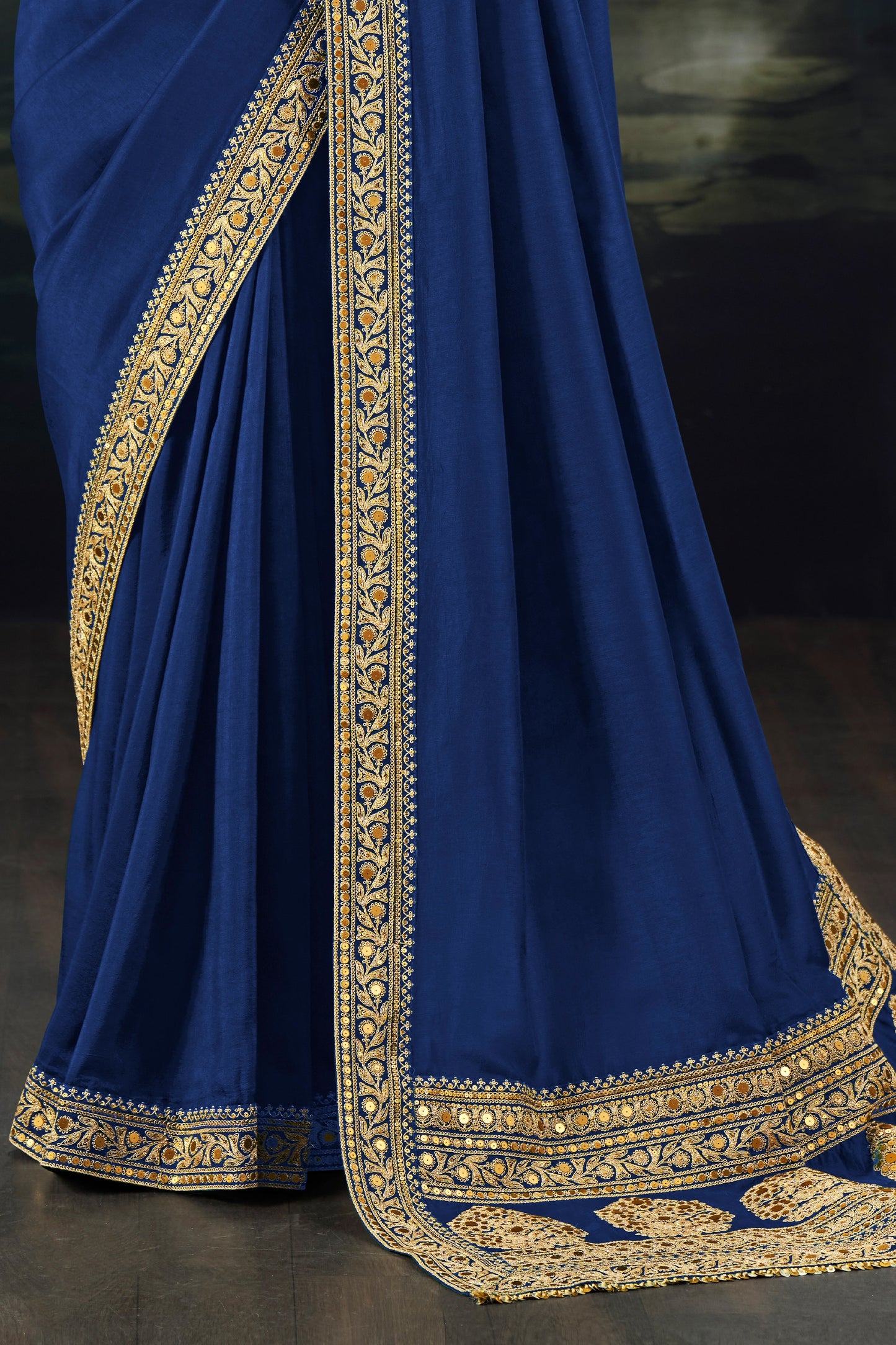Blue Embroidered Munga Silk Saree-SAR12281_3_SareeButa.com