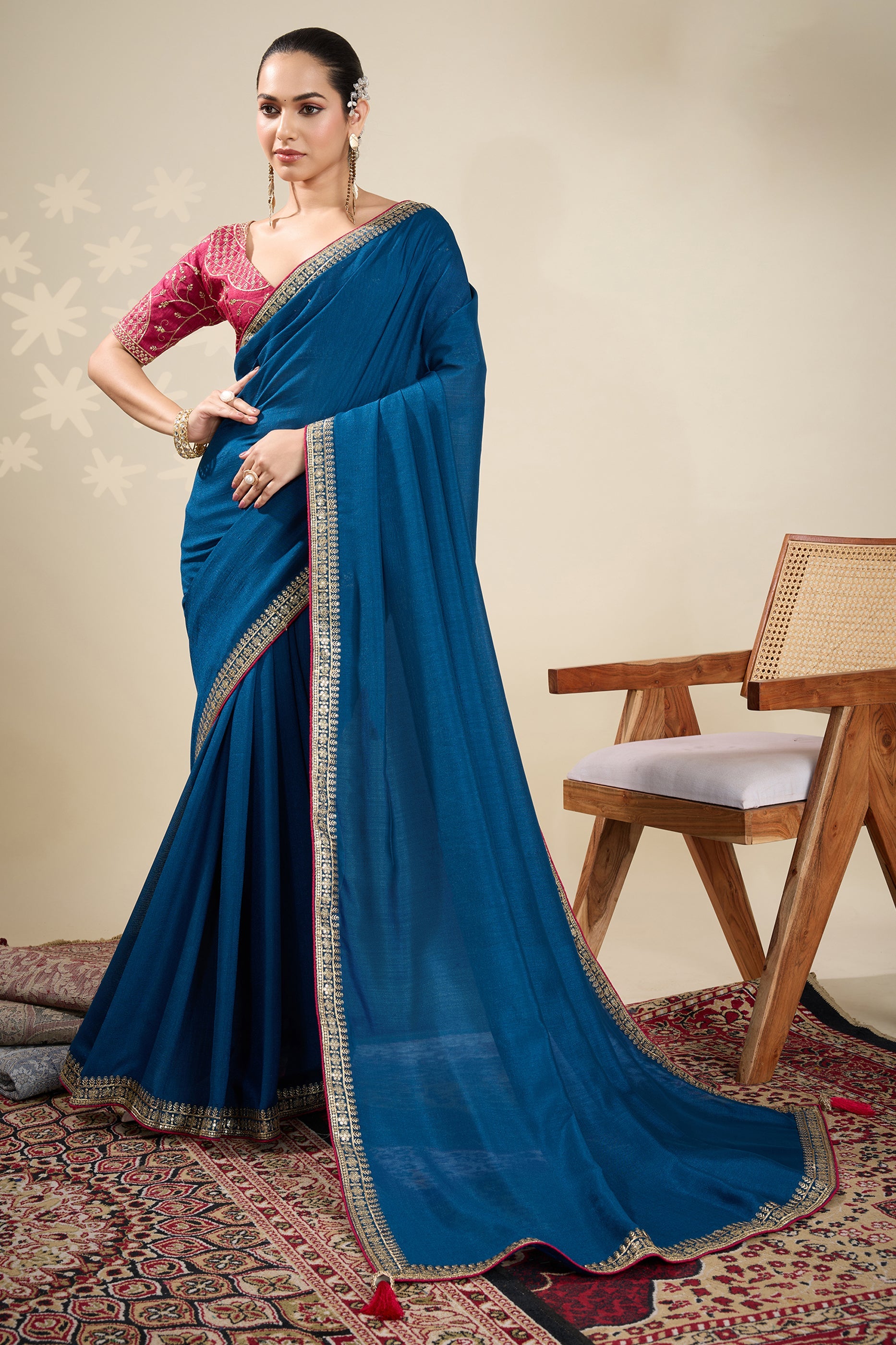 Blue Embroidered Silk Saree-SAR10635_1_SareeButa.com