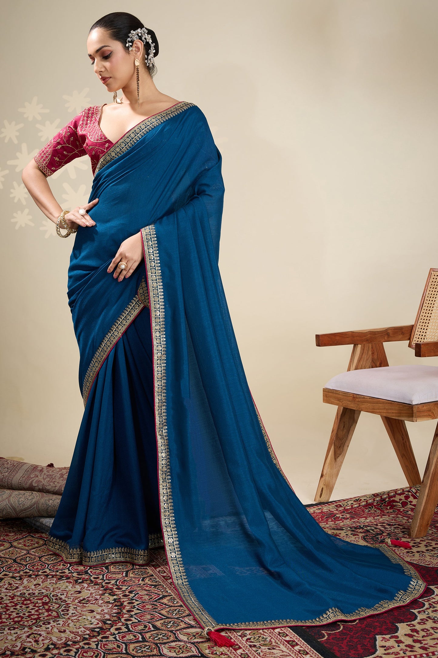 Blue Embroidered Silk Saree-SAR10635_4_SareeButa.com