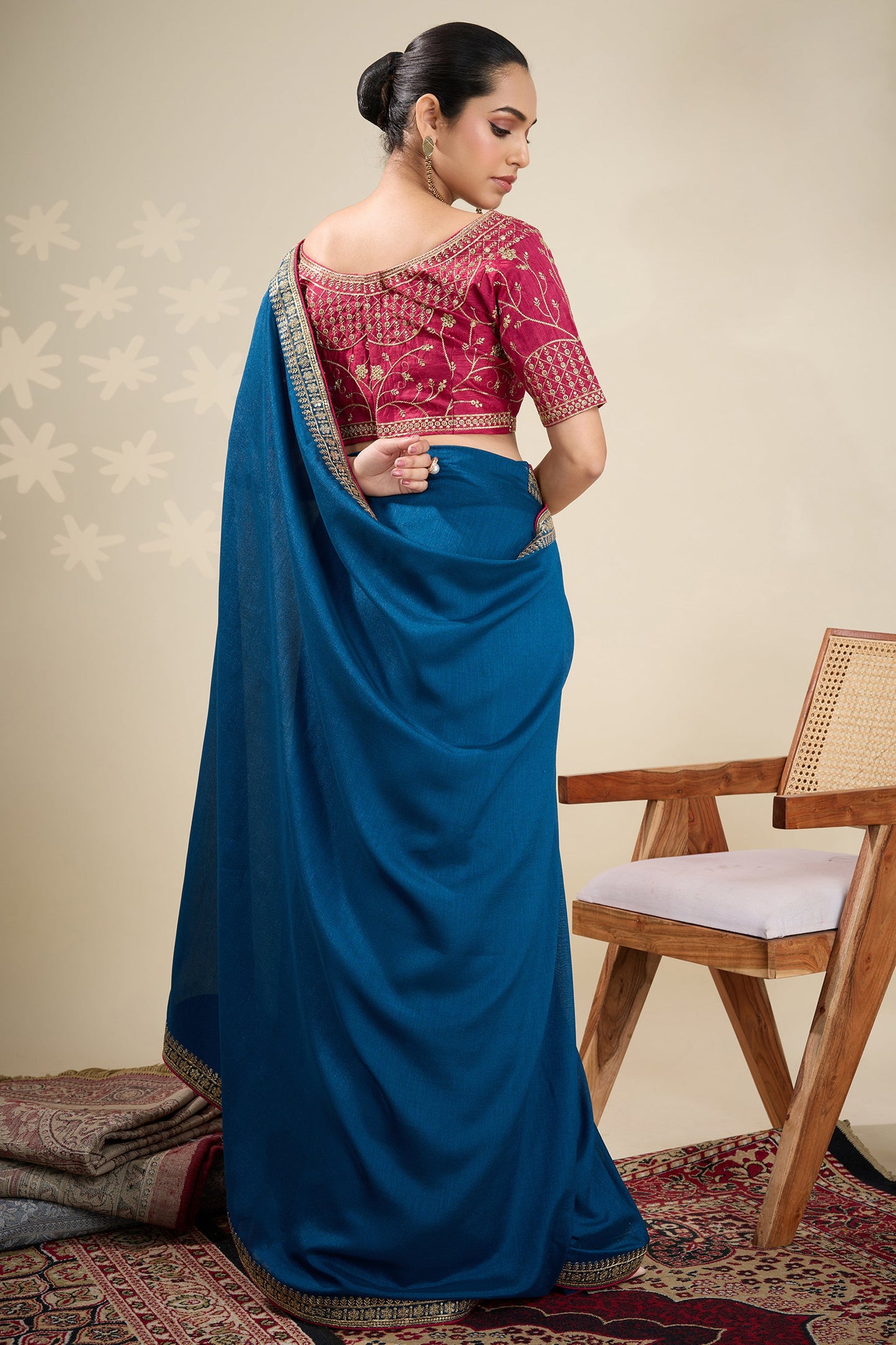 Blue Embroidered Silk Saree-SAR10635_5_SareeButa.com