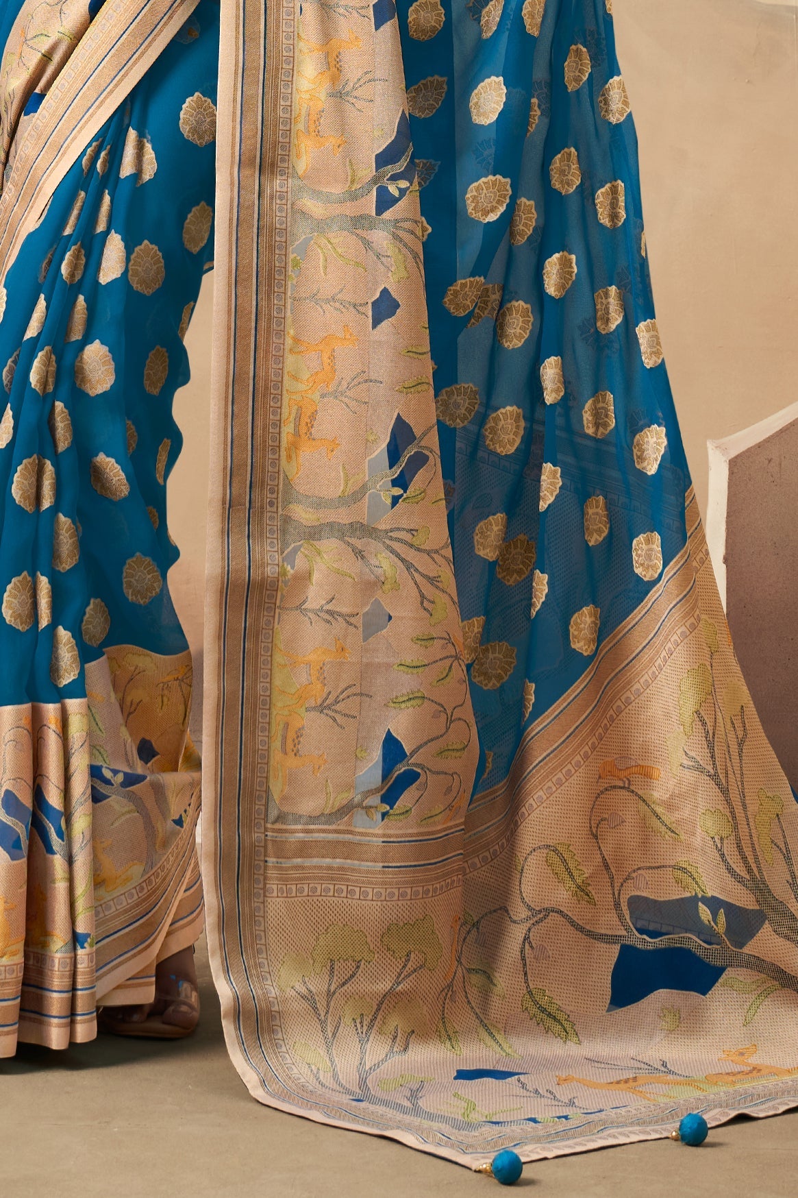 Blue Georgette Paithani Saree-ZB133749_4_SareeButa.com