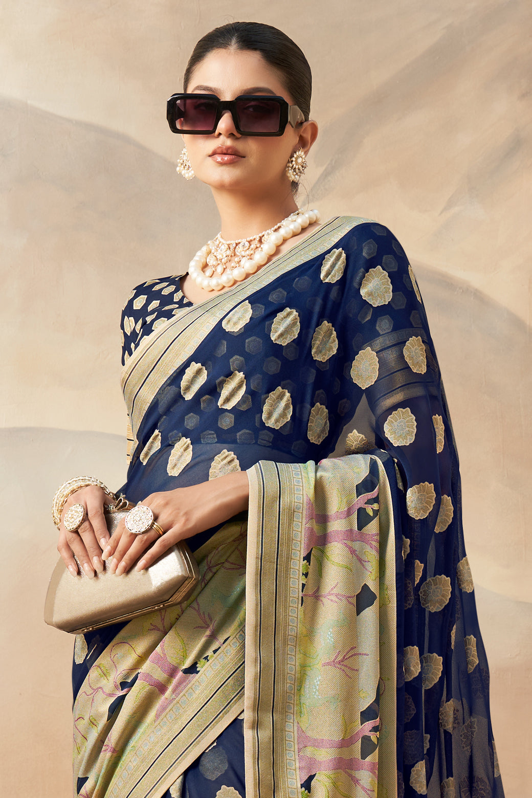 Blue Georgette Paithani Saree-ZB133750_2_SareeButa.com