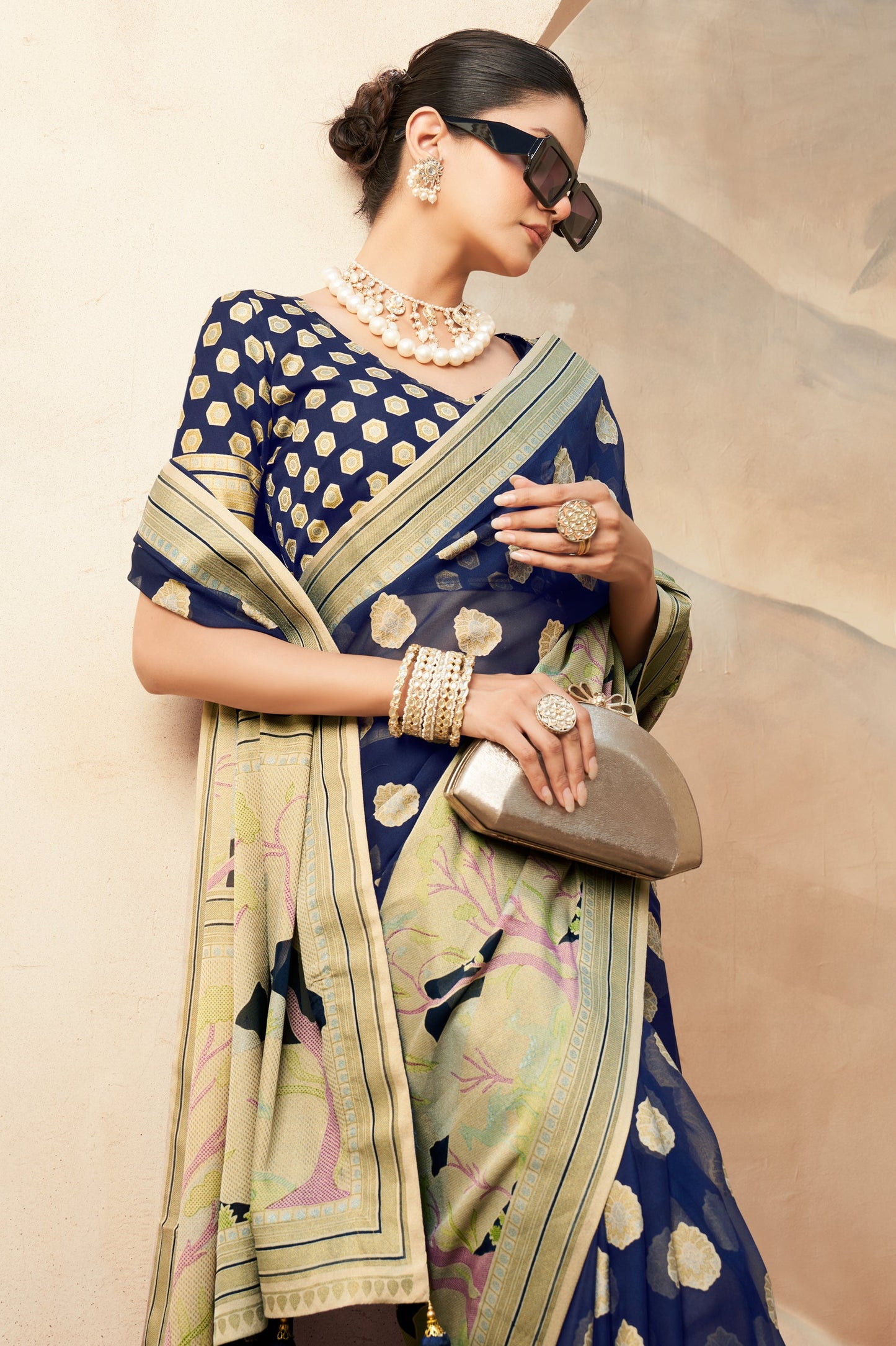 Blue Georgette Paithani Saree-ZB133750_3_SareeButa.com