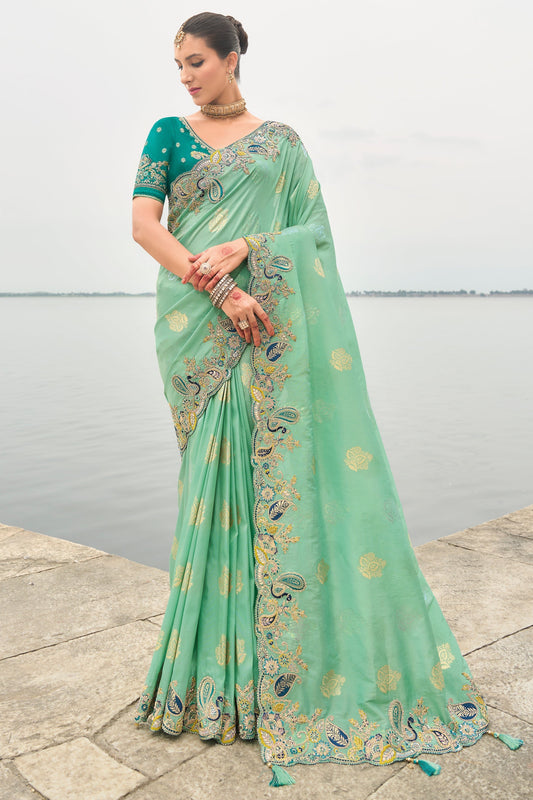 Blue Green Banarasi Saree-ZB133317_1_SareeButa.com