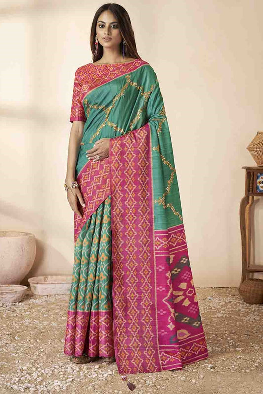 blue-green-embroidered-silk-saree-zb130438_1_SareeButa.com