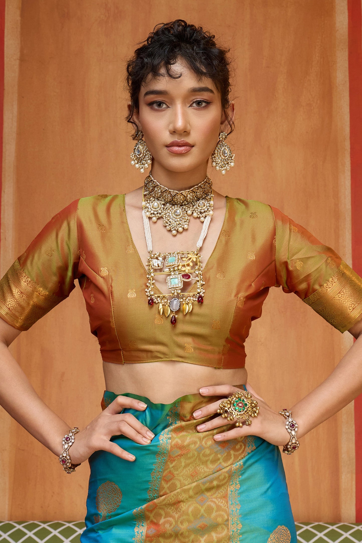 Blue Green Purple Woven Silk Saree-SAR11916_4_SareeButa.com