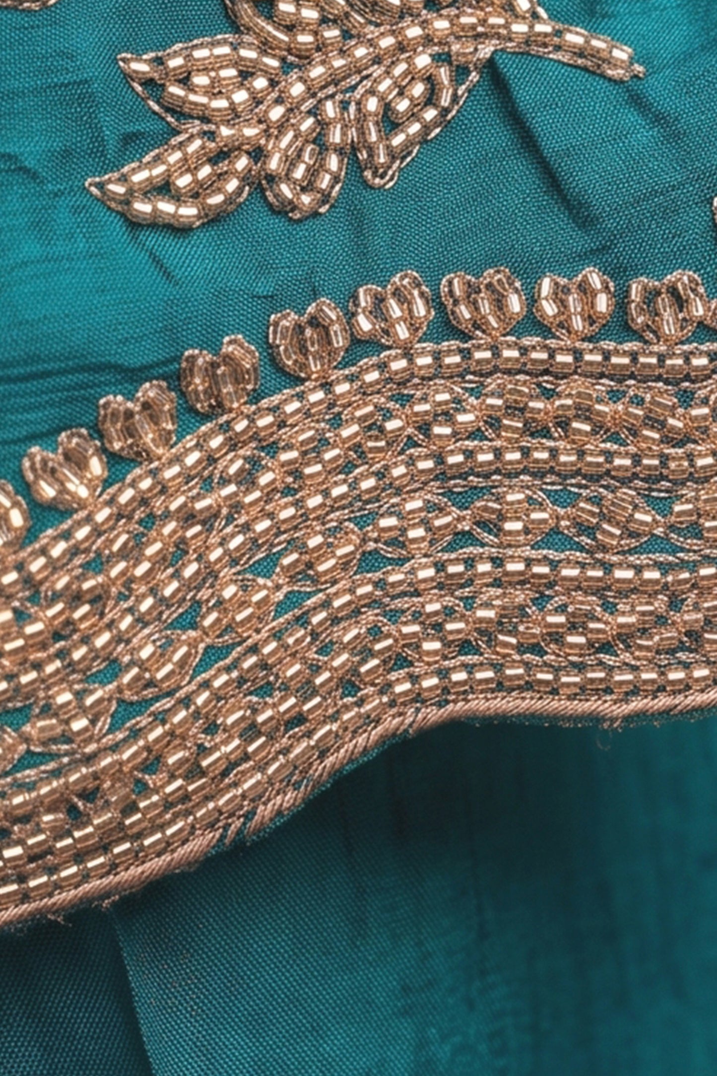 Blue Green Readymade Embroidered Chinon Palazzo Suit-SAR13143_3_SareeButa.com