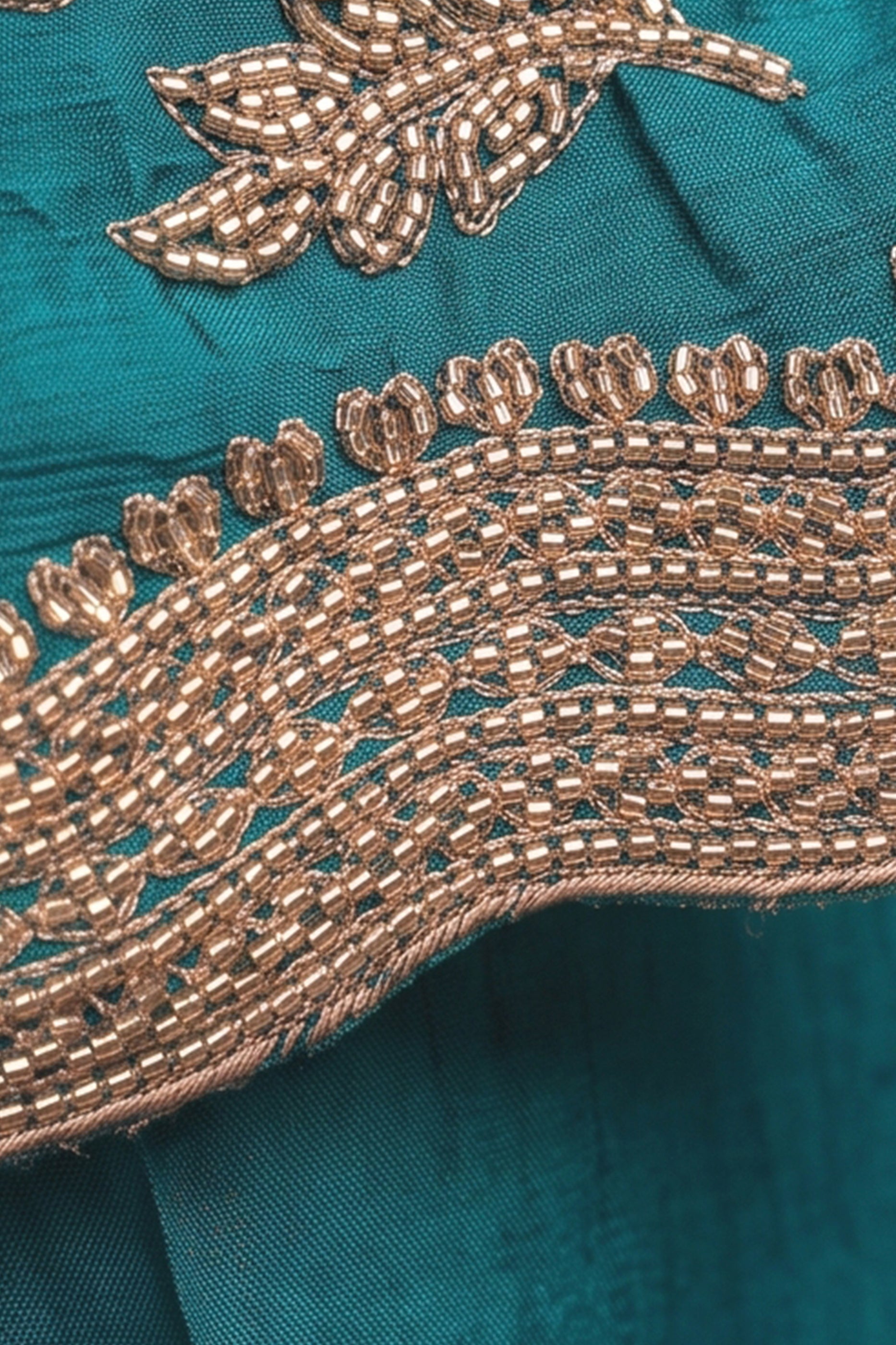 Blue Green Readymade Embroidered Chinon Palazzo Suit-SAR13143_3_SareeButa.com