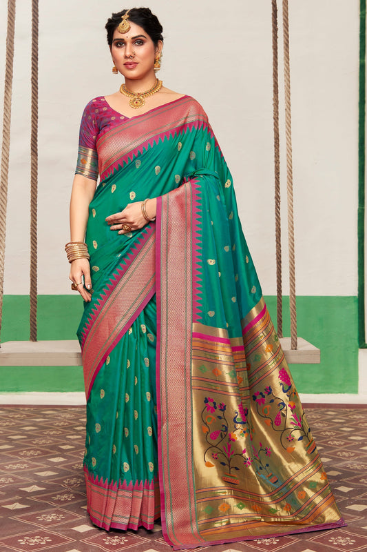 blue-green-silk-paithani-saree-zb132425_1_SareeButa.com