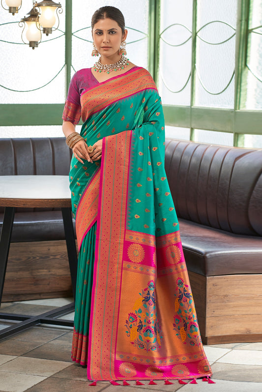blue-green-silk-paithani-saree-zb132436_1_SareeButa.com