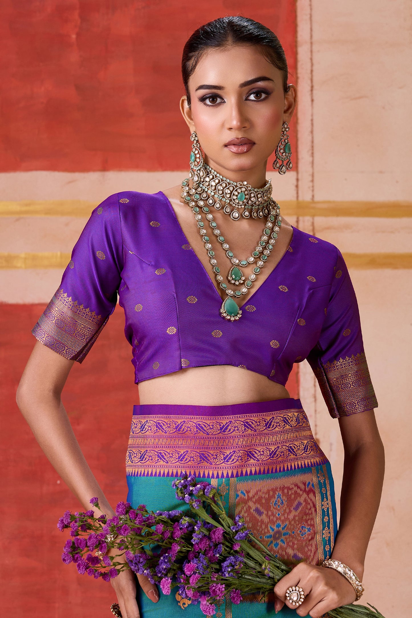 Blue Green Woven Silk Saree-SAR11957_5_SareeButa.com
