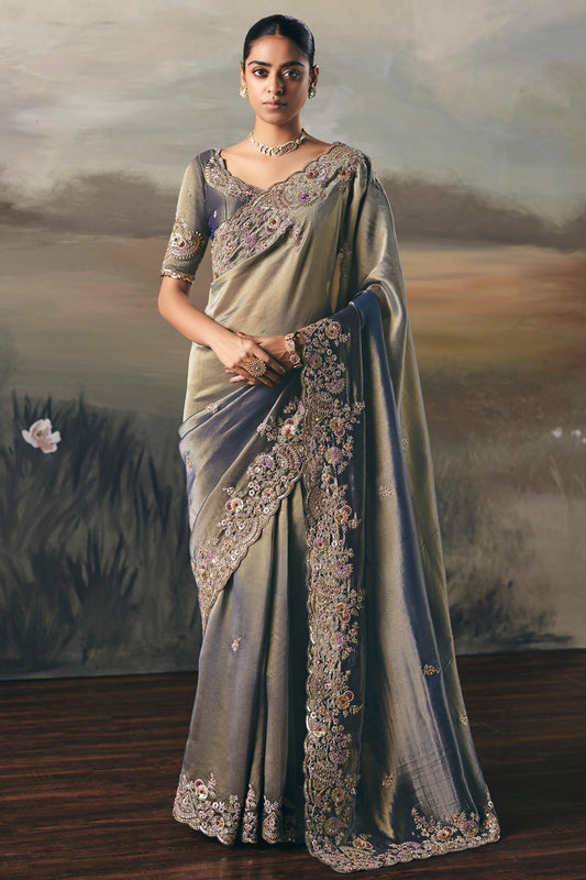 Blue Grey Embroidered Tissue Saree-SAR10831_1_SareeButa.com