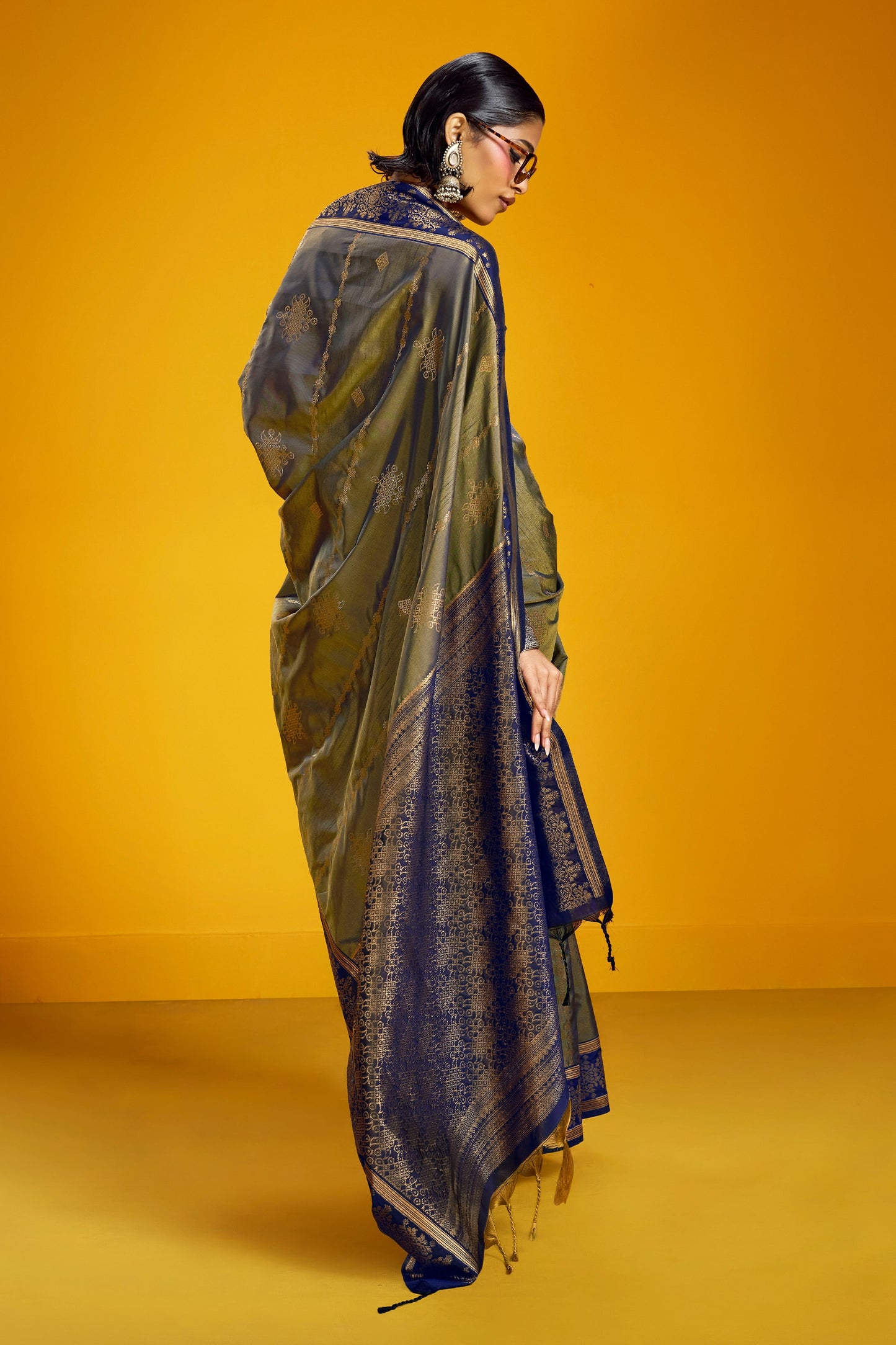 Blue Grey Woven Silk Saree-SAR12368_4_SareeButa.com