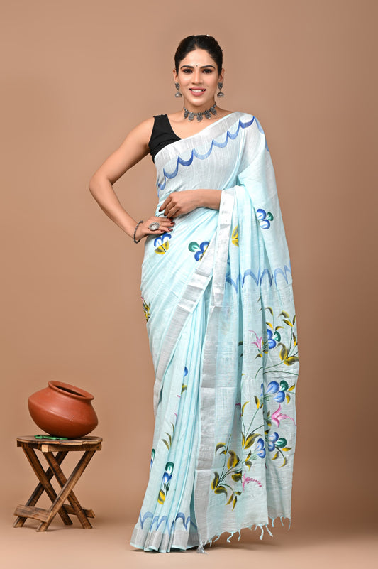blue-handblock-print-cotton-linen-saree-zb132611_1_SareeButa.com