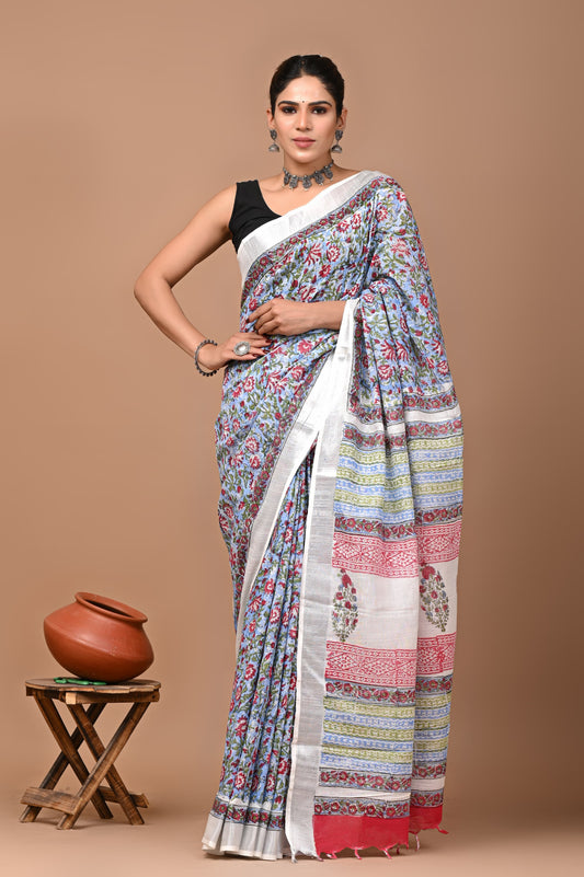 blue-handblock-print-cotton-linen-saree-zb132616_1_SareeButa.com