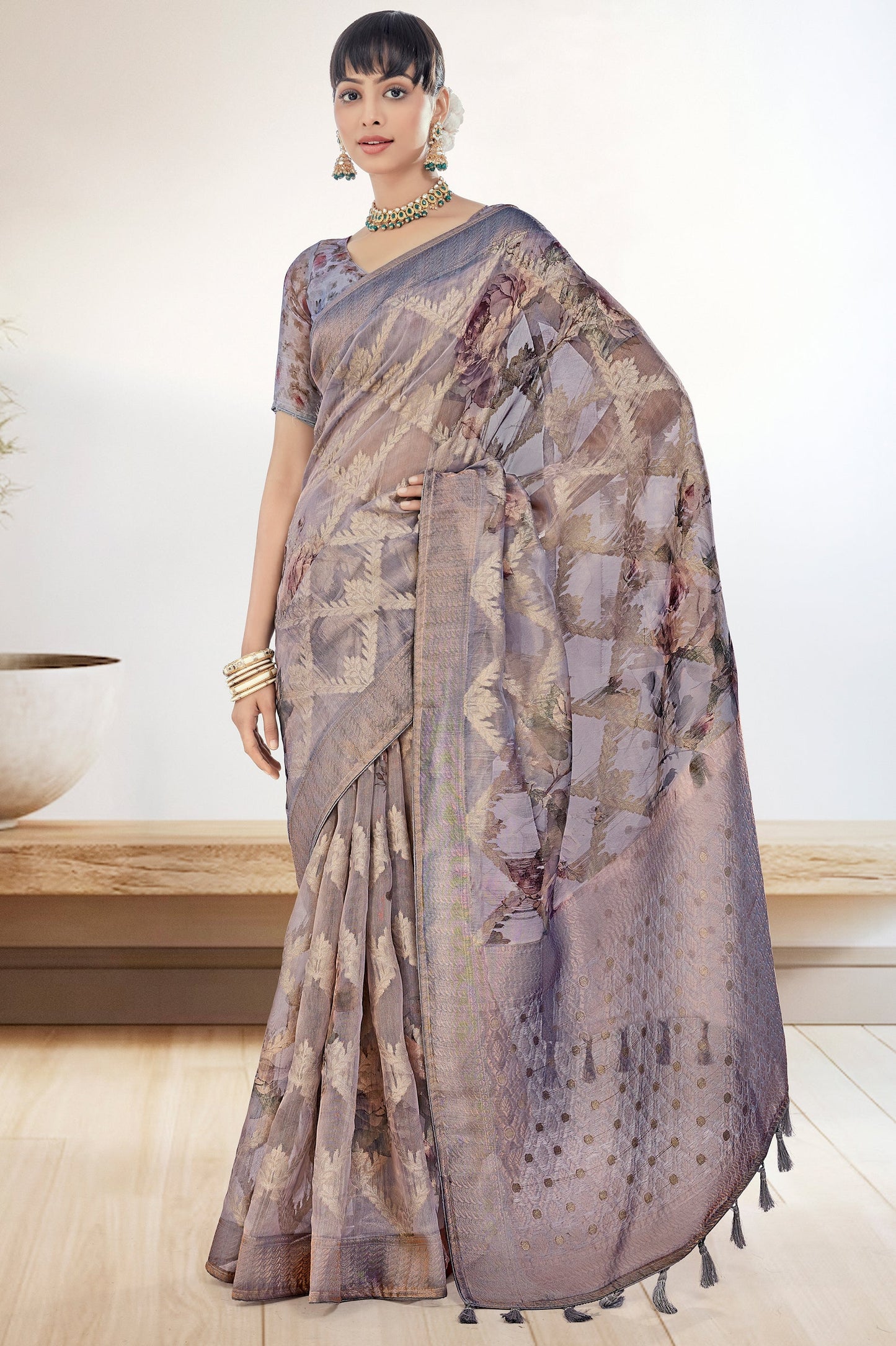 Blue Organza Silk Saree-ZB132365_1