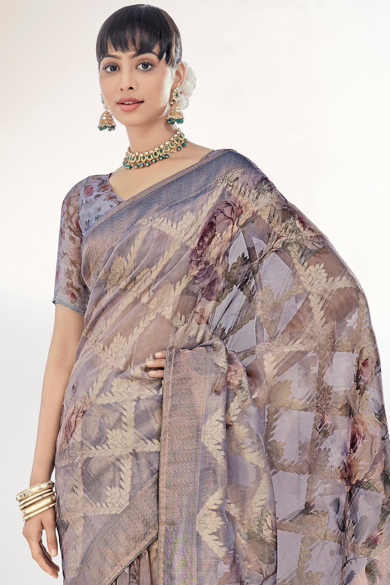 Blue Organza Silk Saree-ZB132365_2