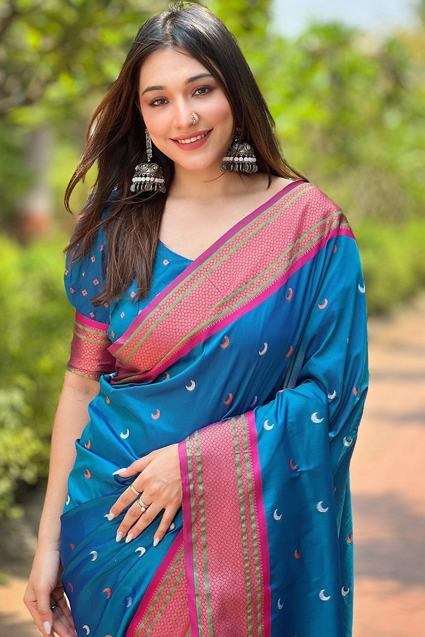 Blue Paithani Saree-ZB133099_2_SareeButa.com